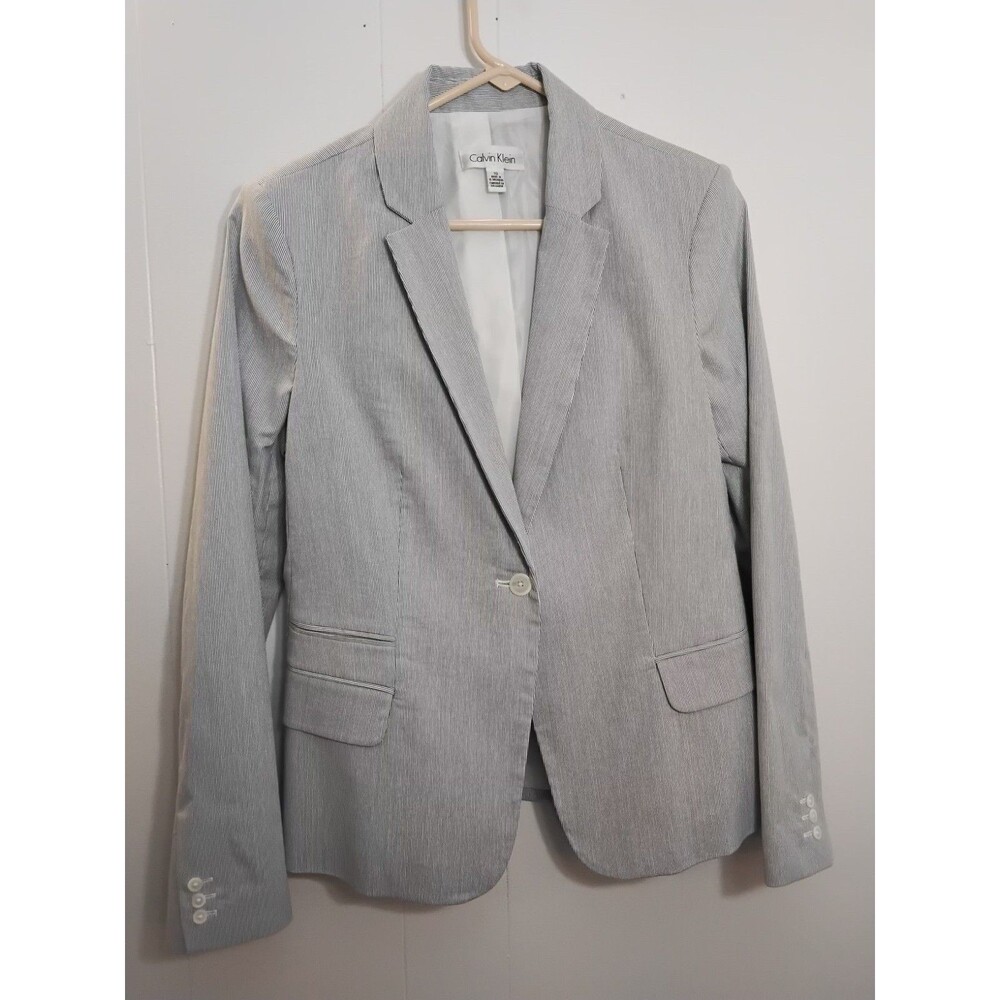 Calvin Klein Blue Pin Striped Blazer Size 14